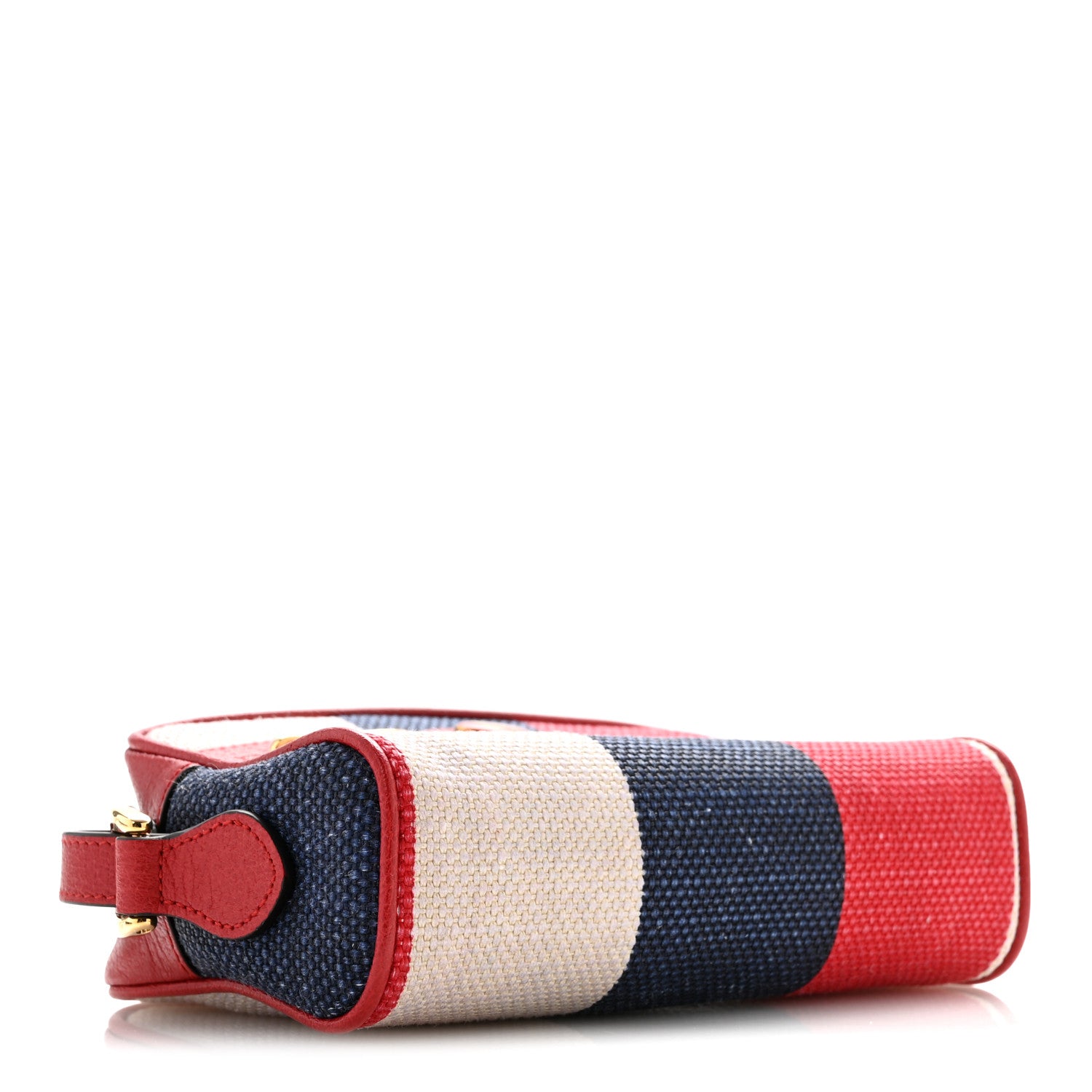 Gucci Canvas Sylvie Stripe Mini Ophidia Camera Bag Mystic White Hibiscus Red Maritime 4 of 11