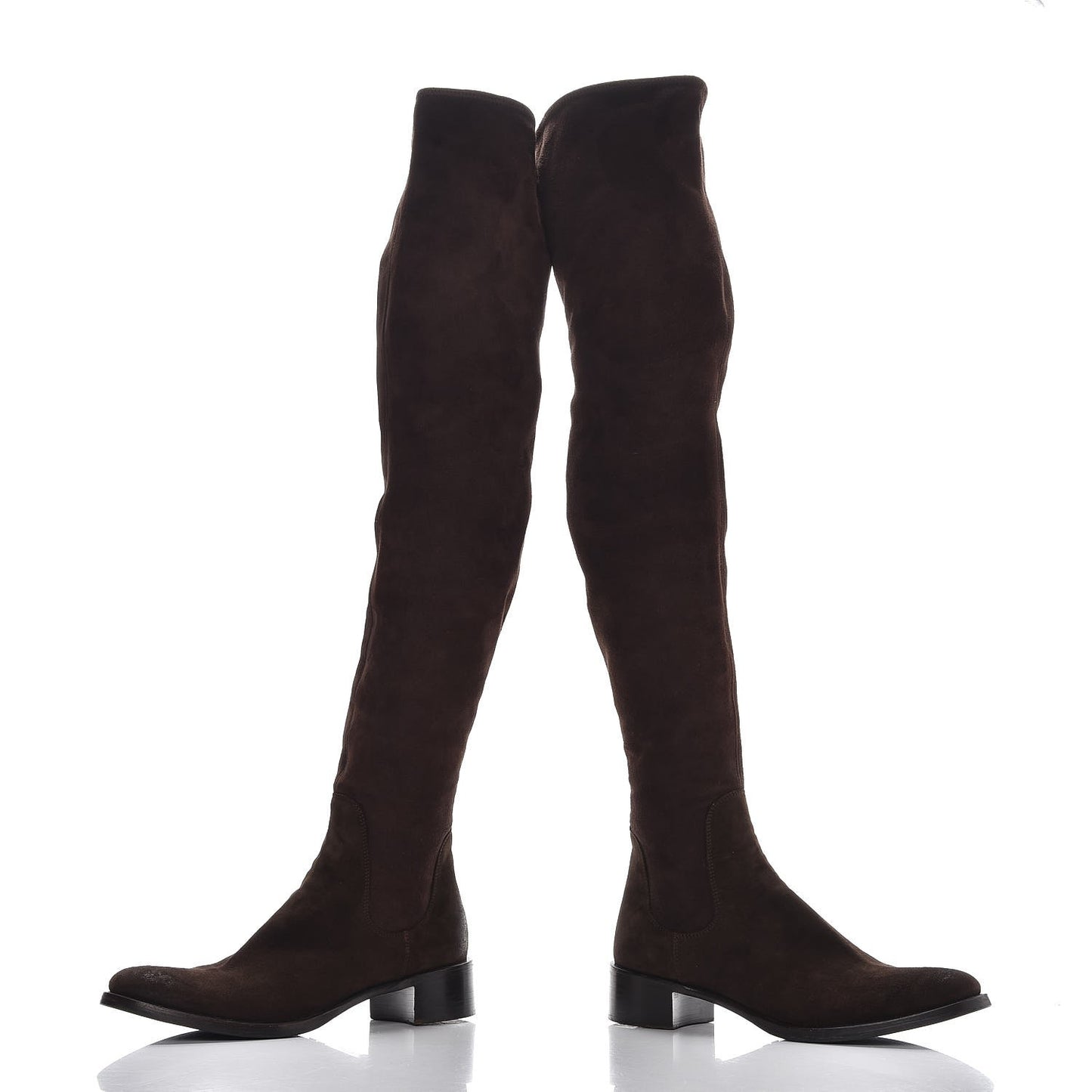 Suede High Boots 37 Brown