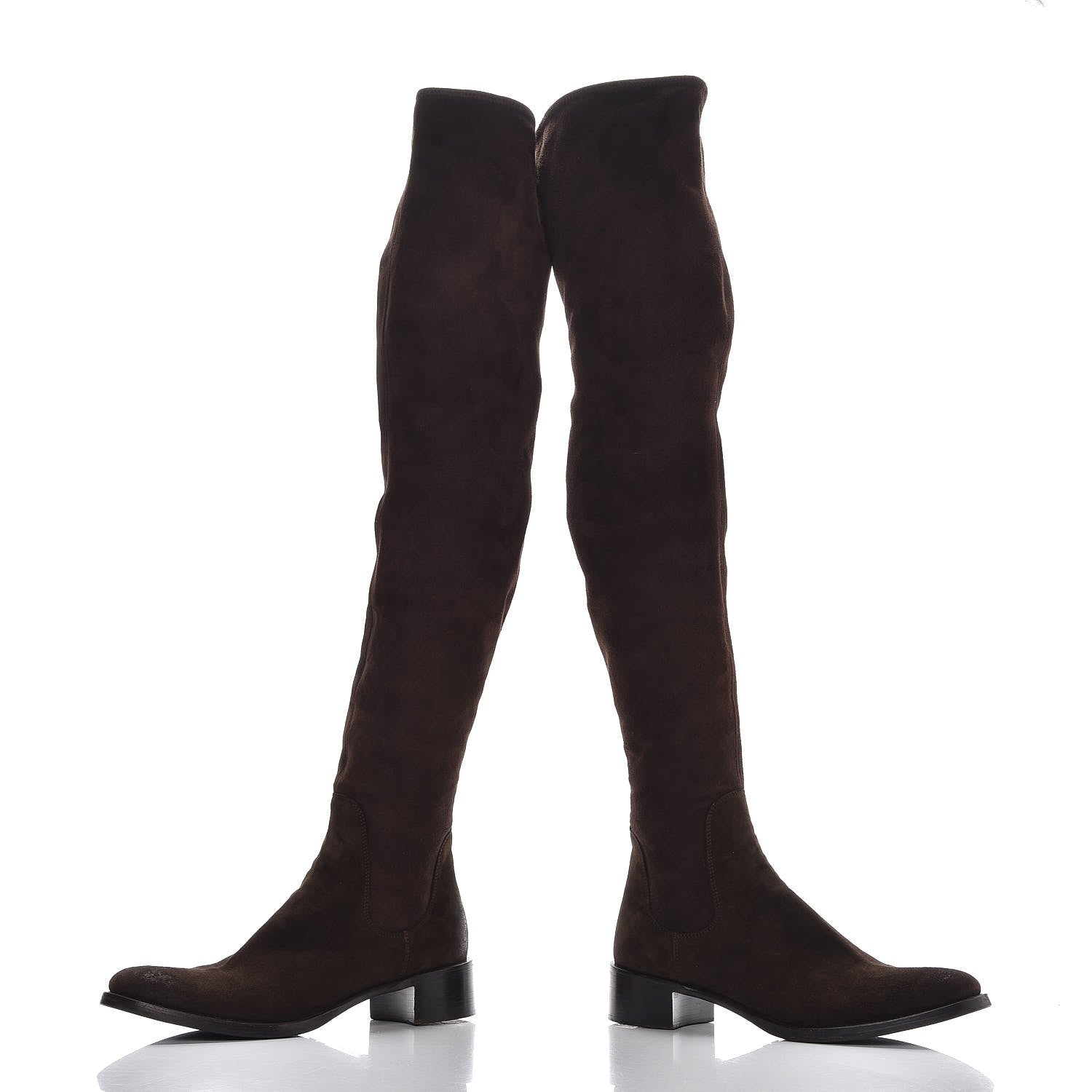 Prada Suede High Boots 37 Brown 5 of 9