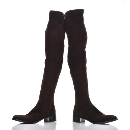 Prada Suede High Boots 37 Brown 5 of 9