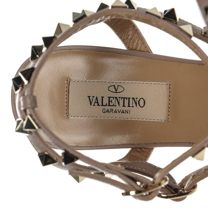 Valentino Garavani Patent Rockstud Ankle Strap Low Heel Pumps 37.5 Ivory Poudre 7 of 7