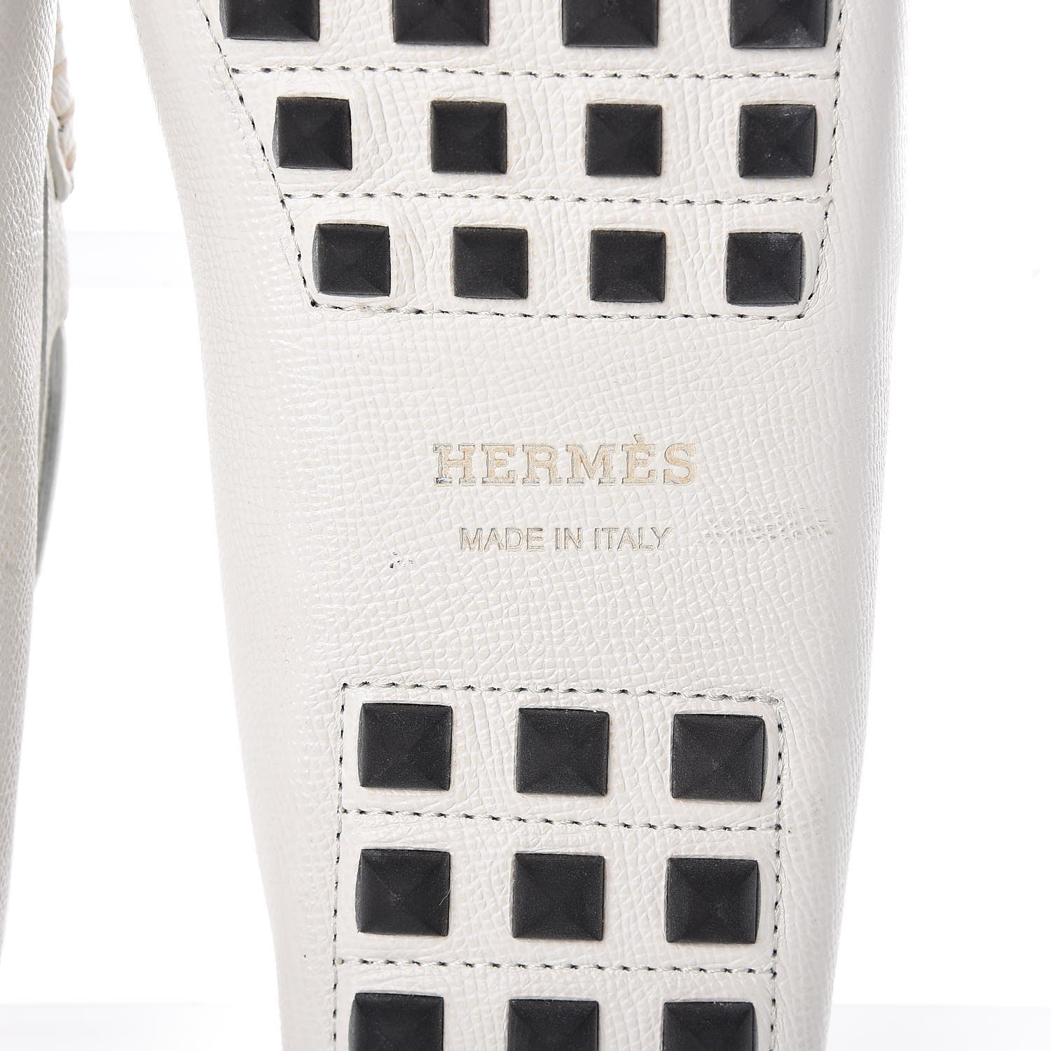 Hermes Epsom Mens Irving Driving Moccasin Loafers 40 Blanc 8 of 14