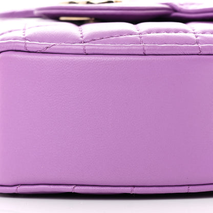 Chanel Lambskin Quilted CC In Love Heart Bag Purple 10 of 10