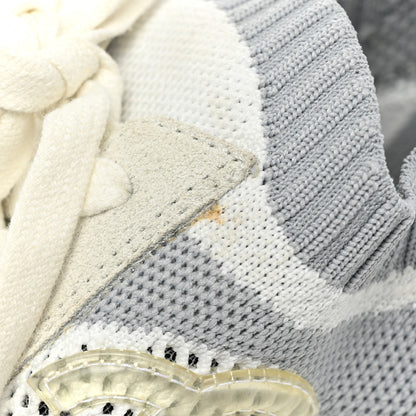 Chanel Fabric Suede Calfskin Stretch CC Sneakers 37.5 White Grey 9 of 12