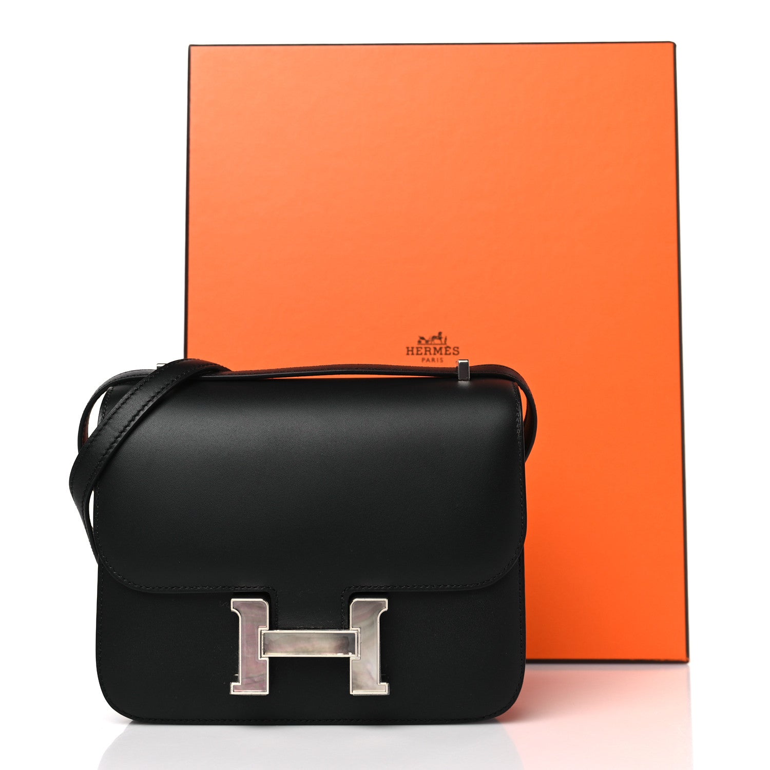 Hermes Sombrero Mother Of Pearl Constance 18 Black 10 of 10