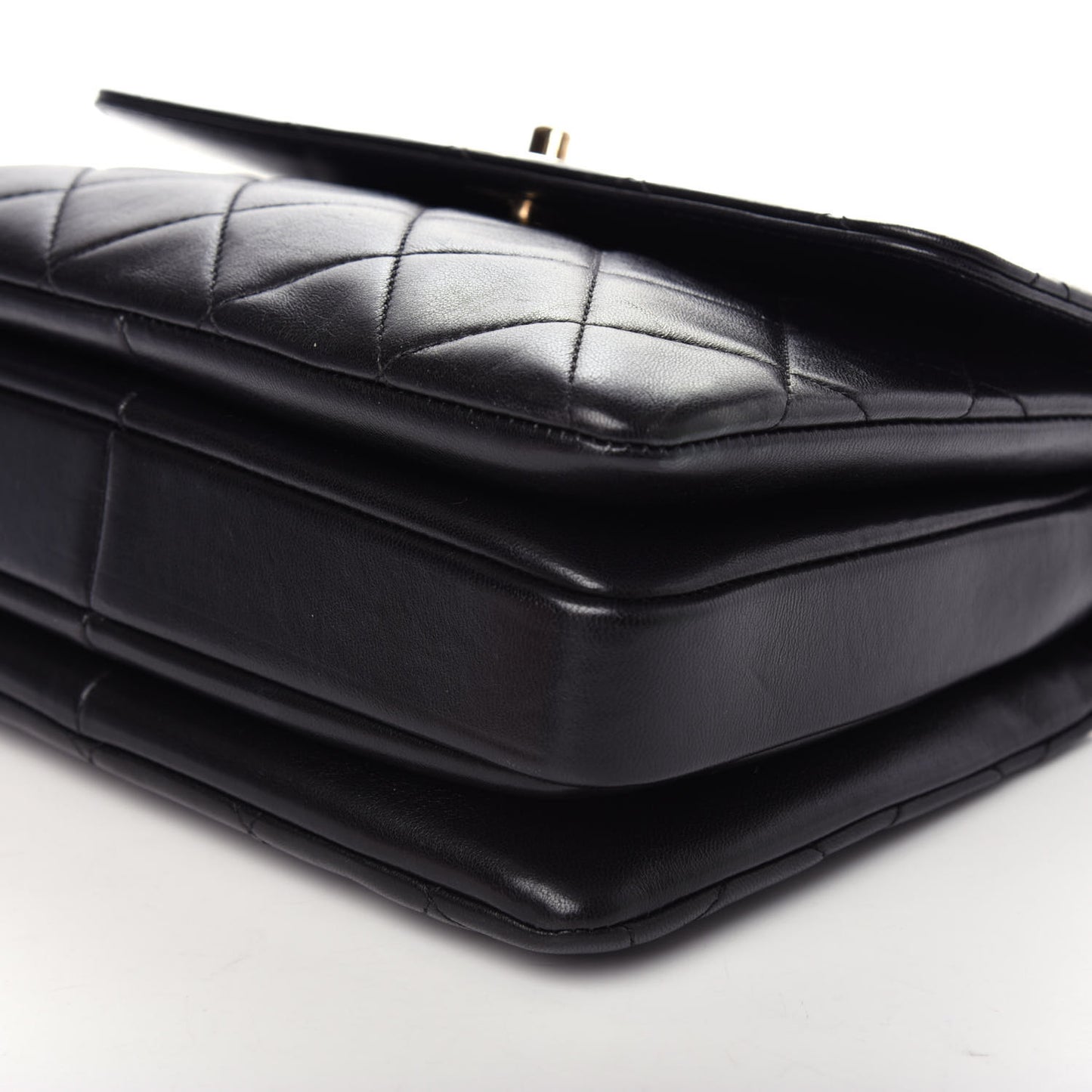 Lambskin Quilted Small Trendy CC Dual Handle Flap Bag Black