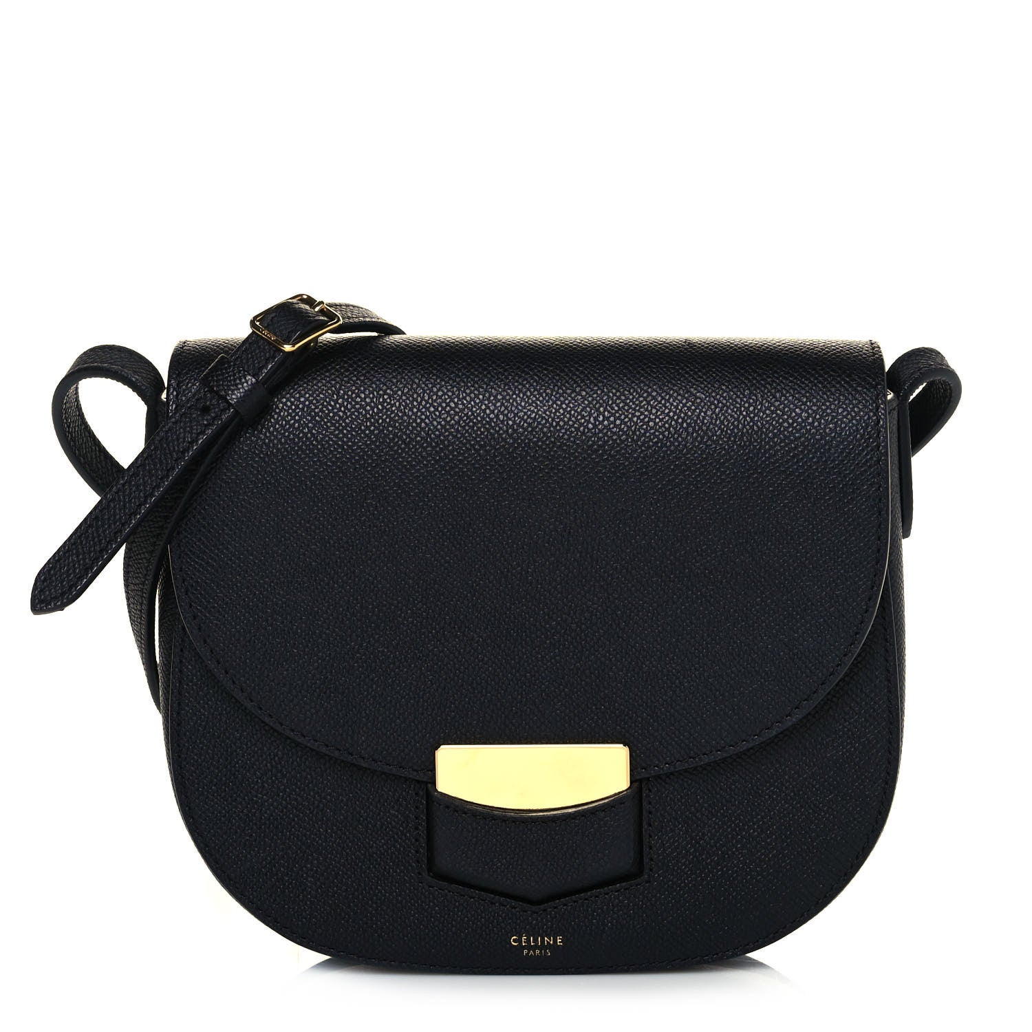 Celine Grained Calfskin Small Trotteur Black 1 of 8
