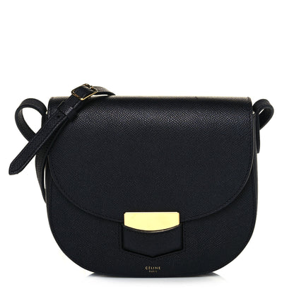 Celine Grained Calfskin Small Trotteur Black 1 of 8