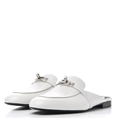 Hermes Calfskin Oz Mules 40 White 3 of 9