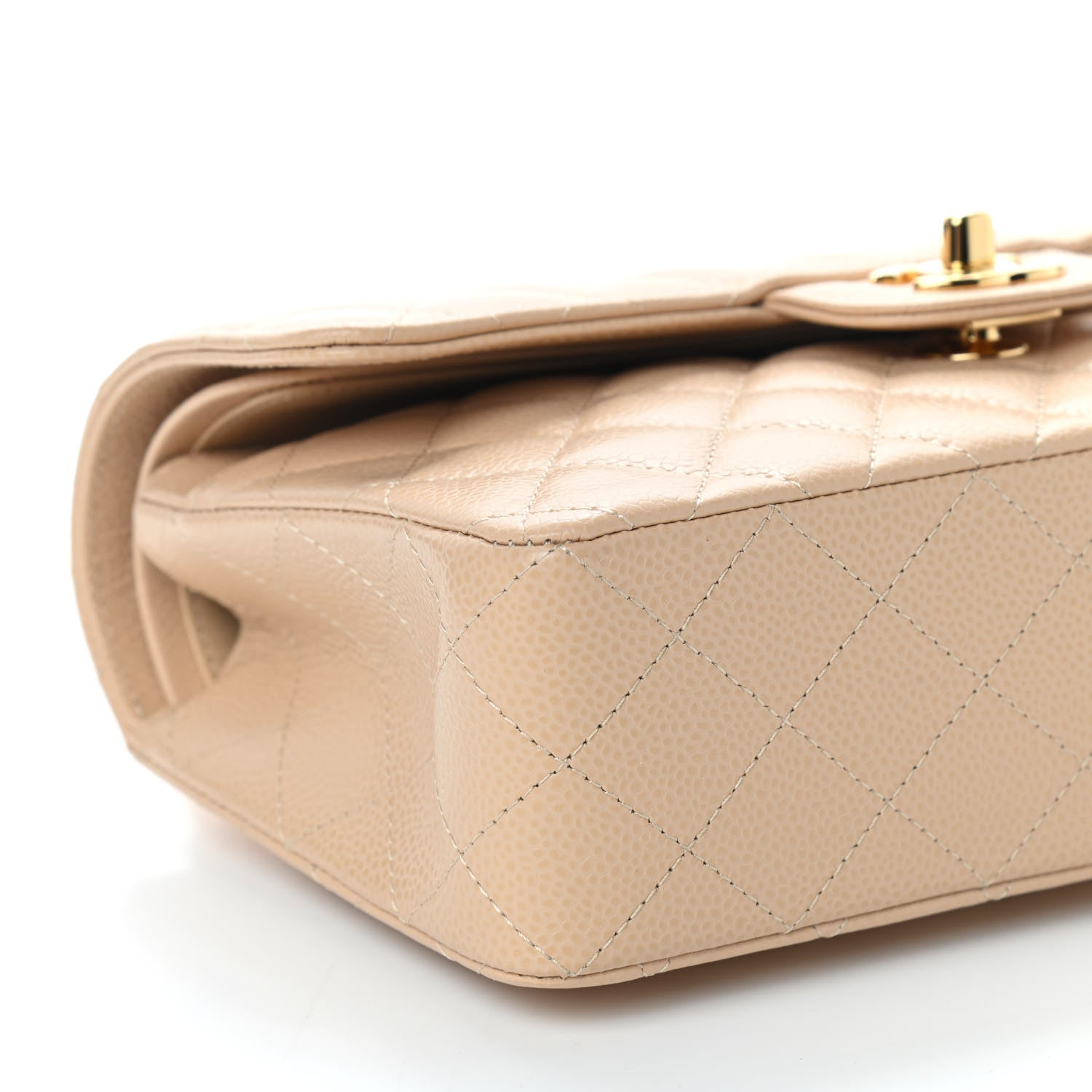 Chanel Caviar Quilted Small Double Flap Beige 8 of 10