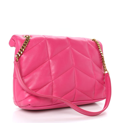 Saint Laurent Lambskin Quilted Toy Loulou Puffer Monogram Chain Satchel Bubblegum 3 of 8