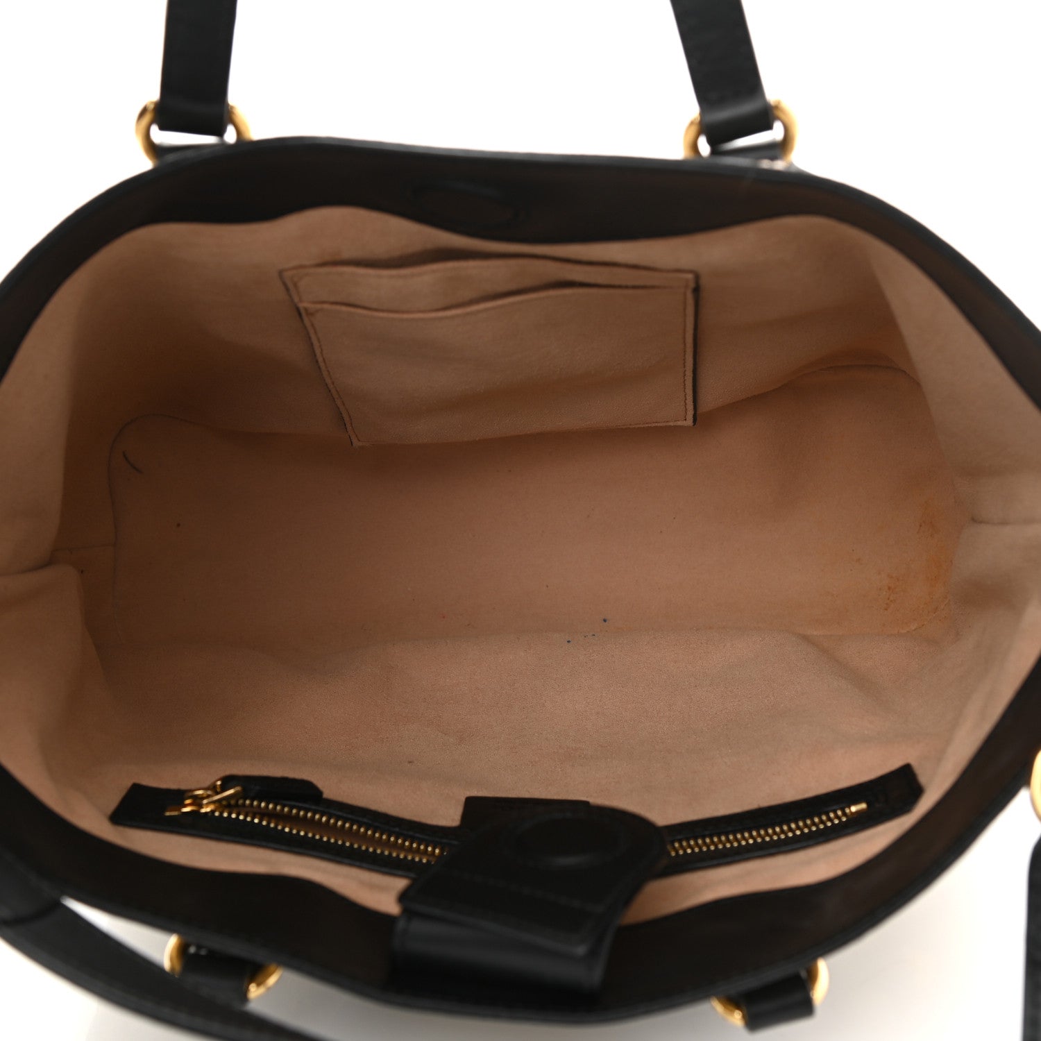 Gucci Soft GG Supreme Monogram Bees Small Crossbody Tote Beige Oro Black 5 of 13