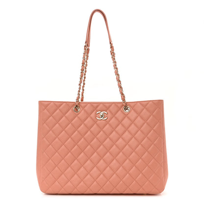 Chanel Calfskin Quilted Large CC Shopping Tote Light Pink 1 of 11