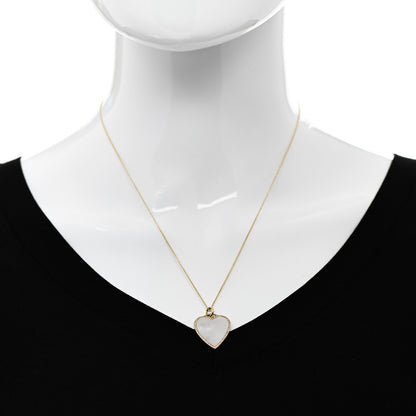 Jennifer Meyer 18K Yellow Gold Diamond Mother of Pearl Heart Pendant Necklace 2 of 5