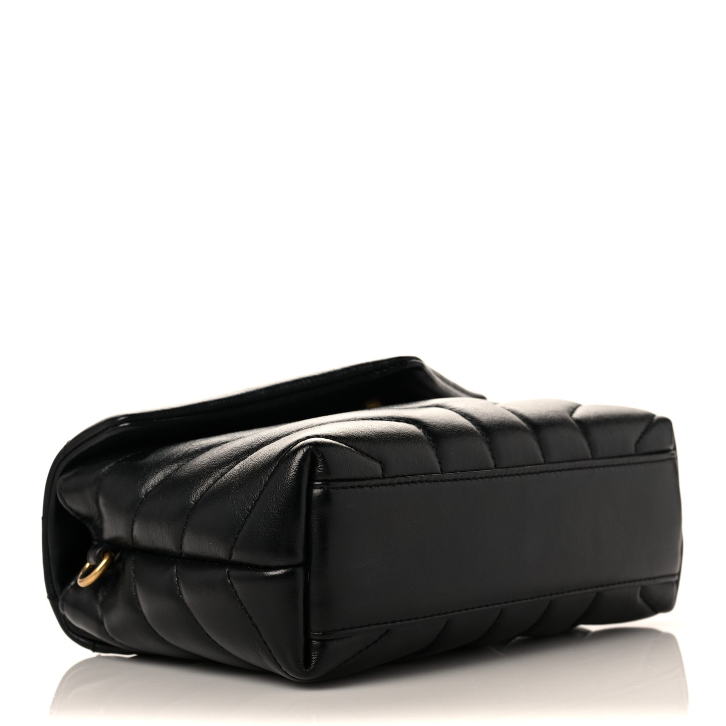 Calfskin Y Quilted Monogram Toy Loulou Crossbody Bag Black