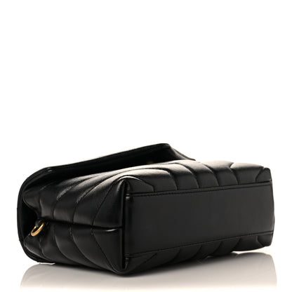 Saint Laurent Calfskin Y Quilted Monogram Toy Loulou Crossbody Bag Black 4 of 10