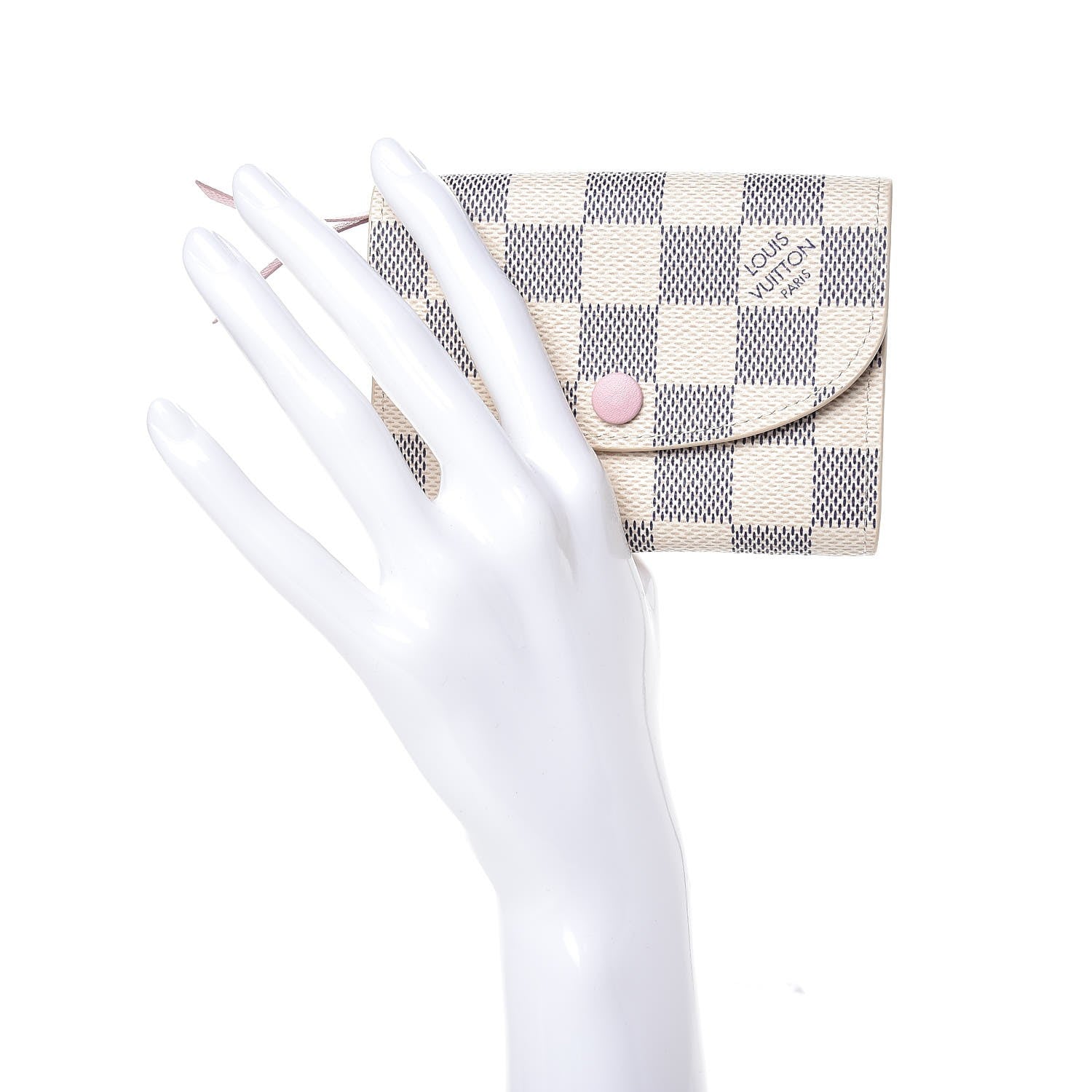 Louis Vuitton Damier Azur Rosalie Coin Purse Rose Ballerine 2 of 8