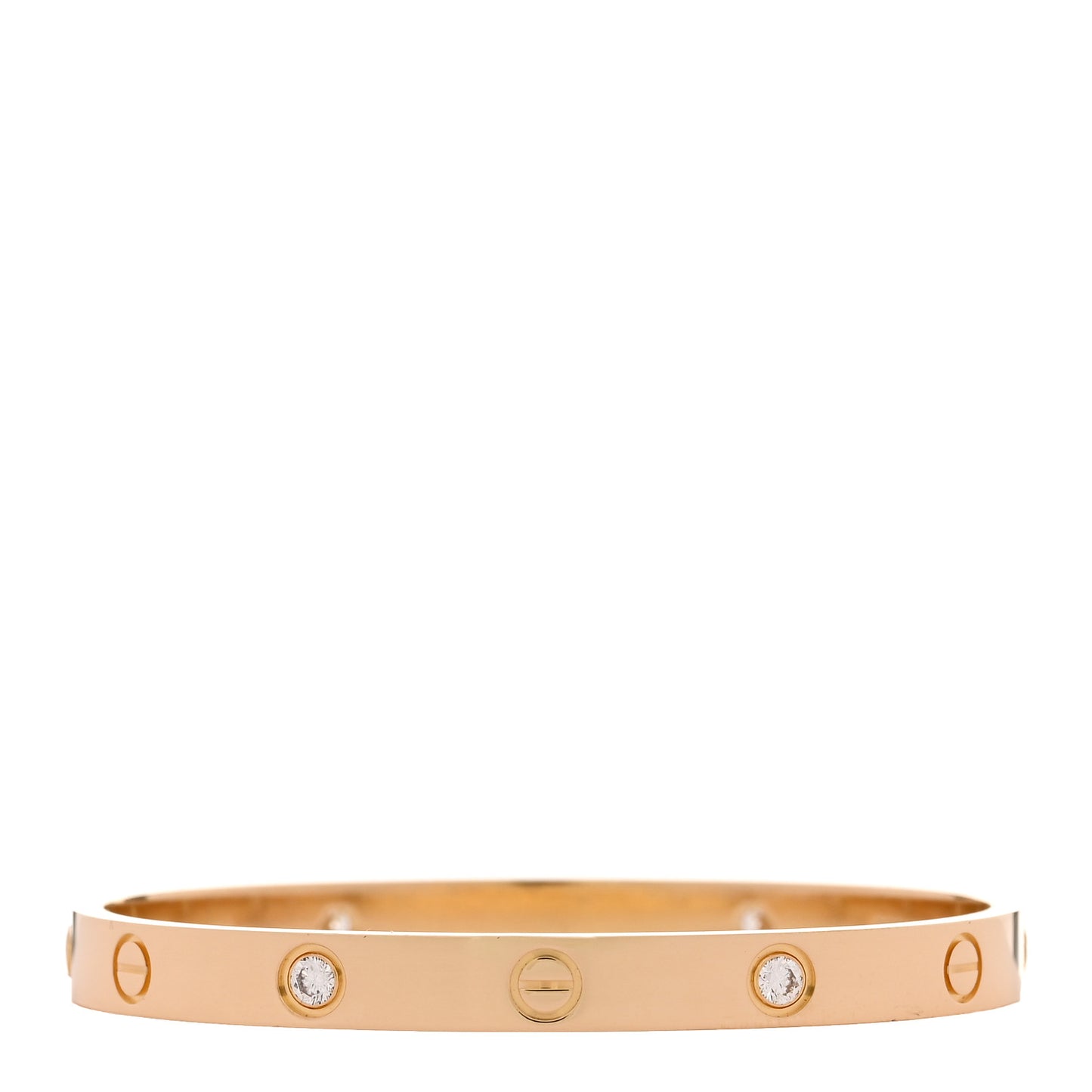18K Yellow Gold 4 Diamond LOVE Bracelet 17