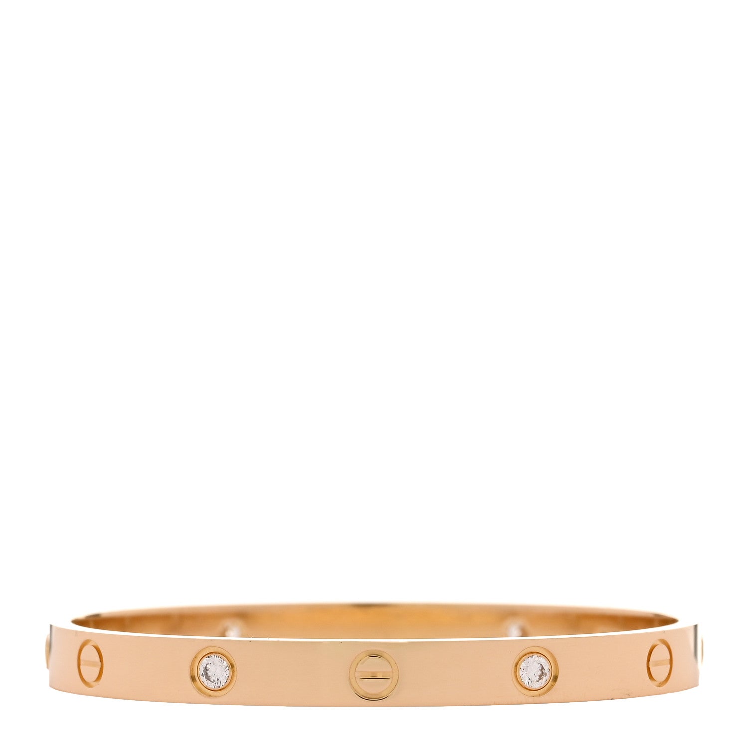 Cartier 18K Yellow Gold 4 Diamond LOVE Bracelet 17 2 of 8