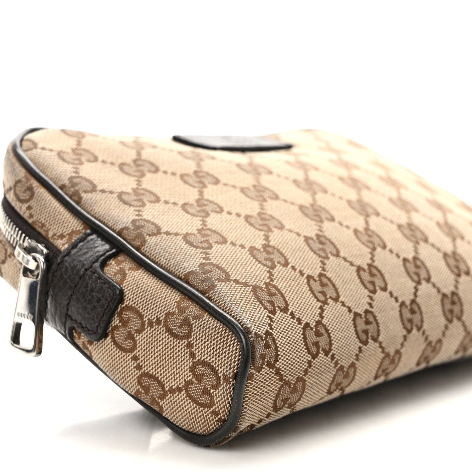 Gucci Monogram Dollar Calfskin Belt Bag Beige Ebony Testa di Moro Marrone Scuro 8 of 9