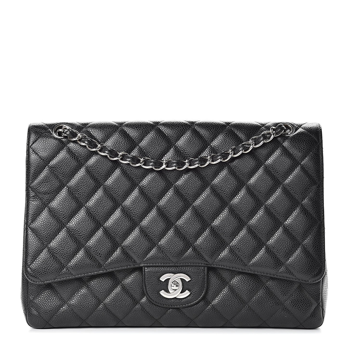 Caviar Quilted Maxi Single Flap Black