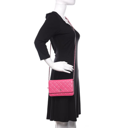 Chanel Caviar Quilted Wallet on Chain WOC Pink 2 of 11