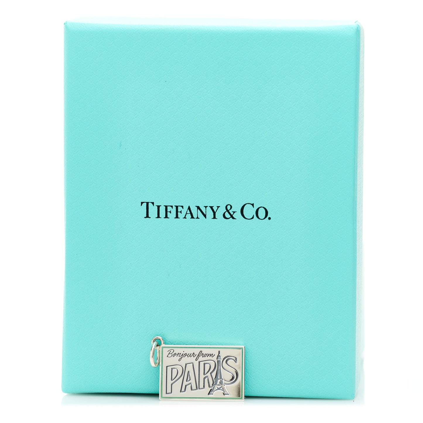 Sterling Silver Enamel Paris Postcard Charm Blue