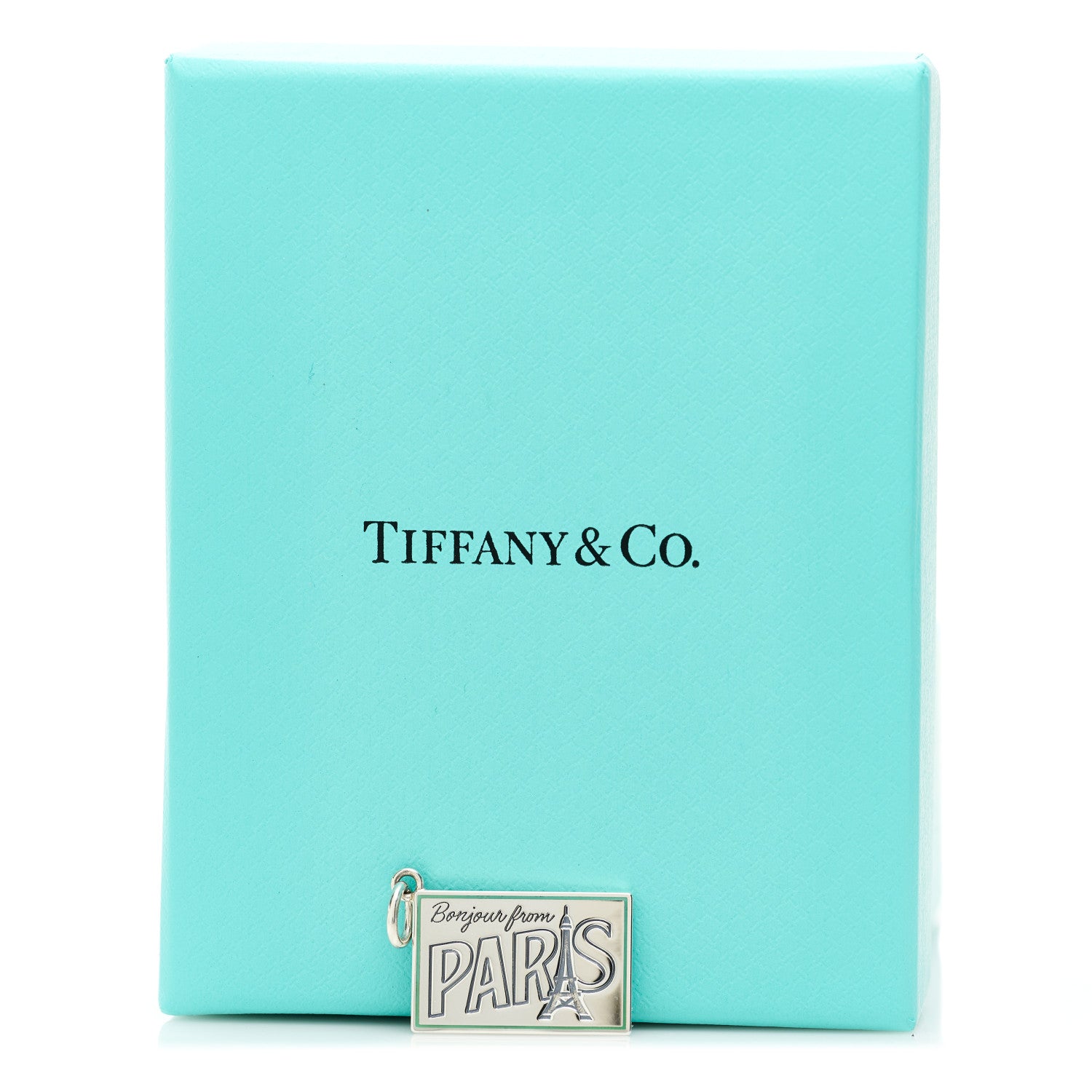 Tiffany Sterling Silver Enamel Paris Postcard Charm Blue 4 of 4
