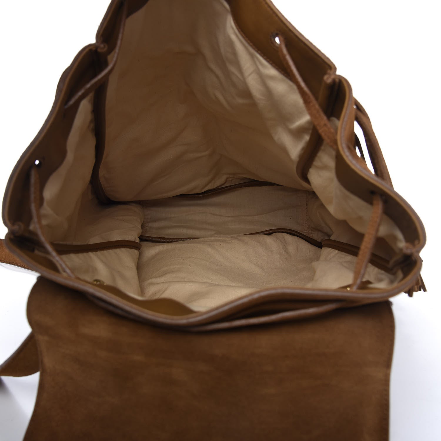 Saint Laurent Suede Calfskin Fringe Festival Backpack Light Ocre 5 of 12