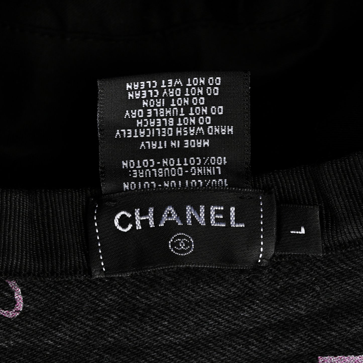 Denim Mood Cloche Bucket Hat L Black