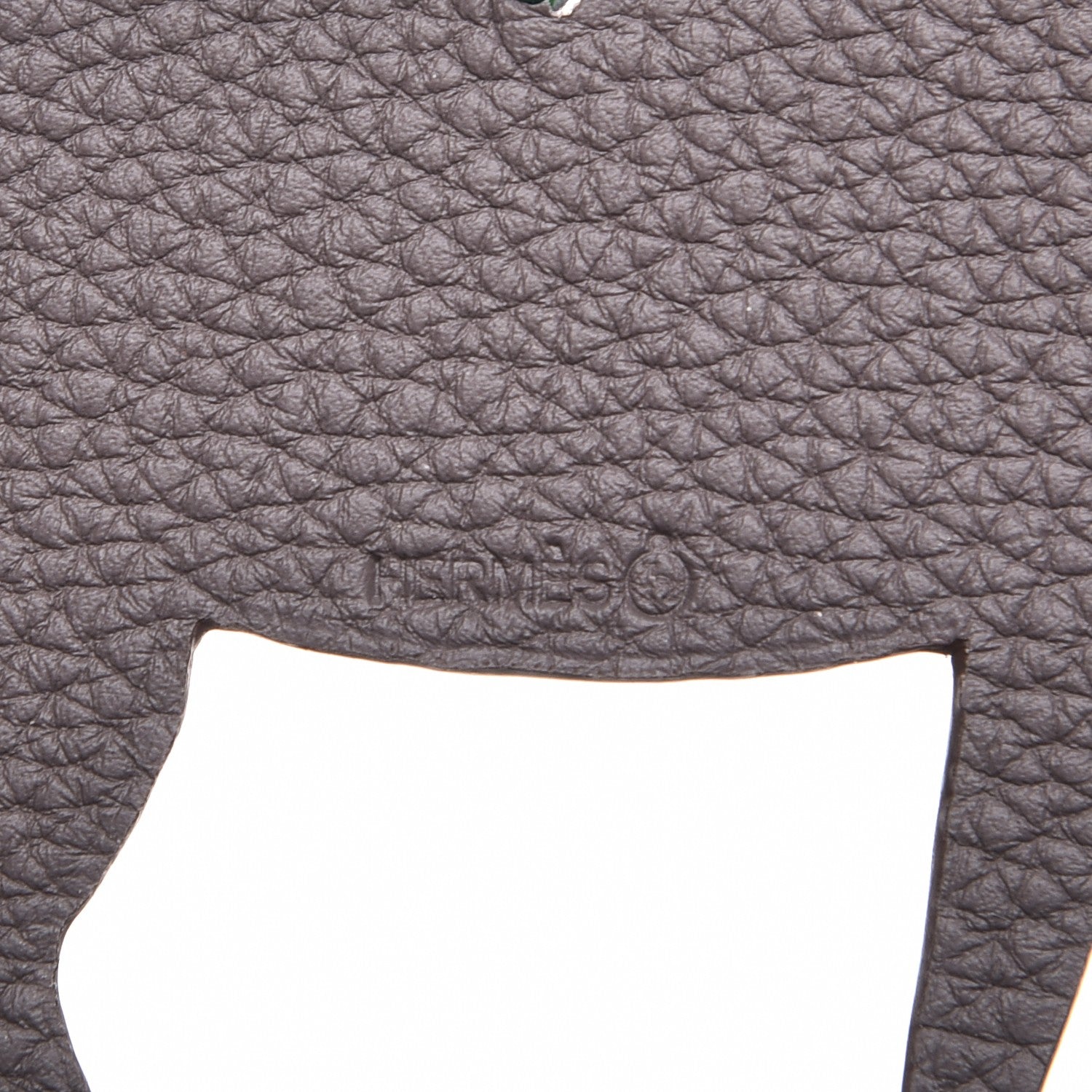 Hermes Epsom Togo Petit H Bag Charm Horse GM Fuchsia Etain 3 of 4