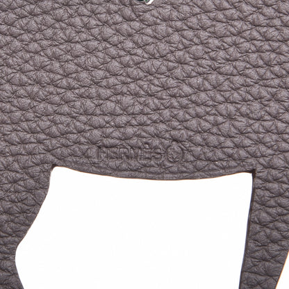 Hermes Epsom Togo Petit H Bag Charm Horse GM Fuchsia Etain 3 of 4