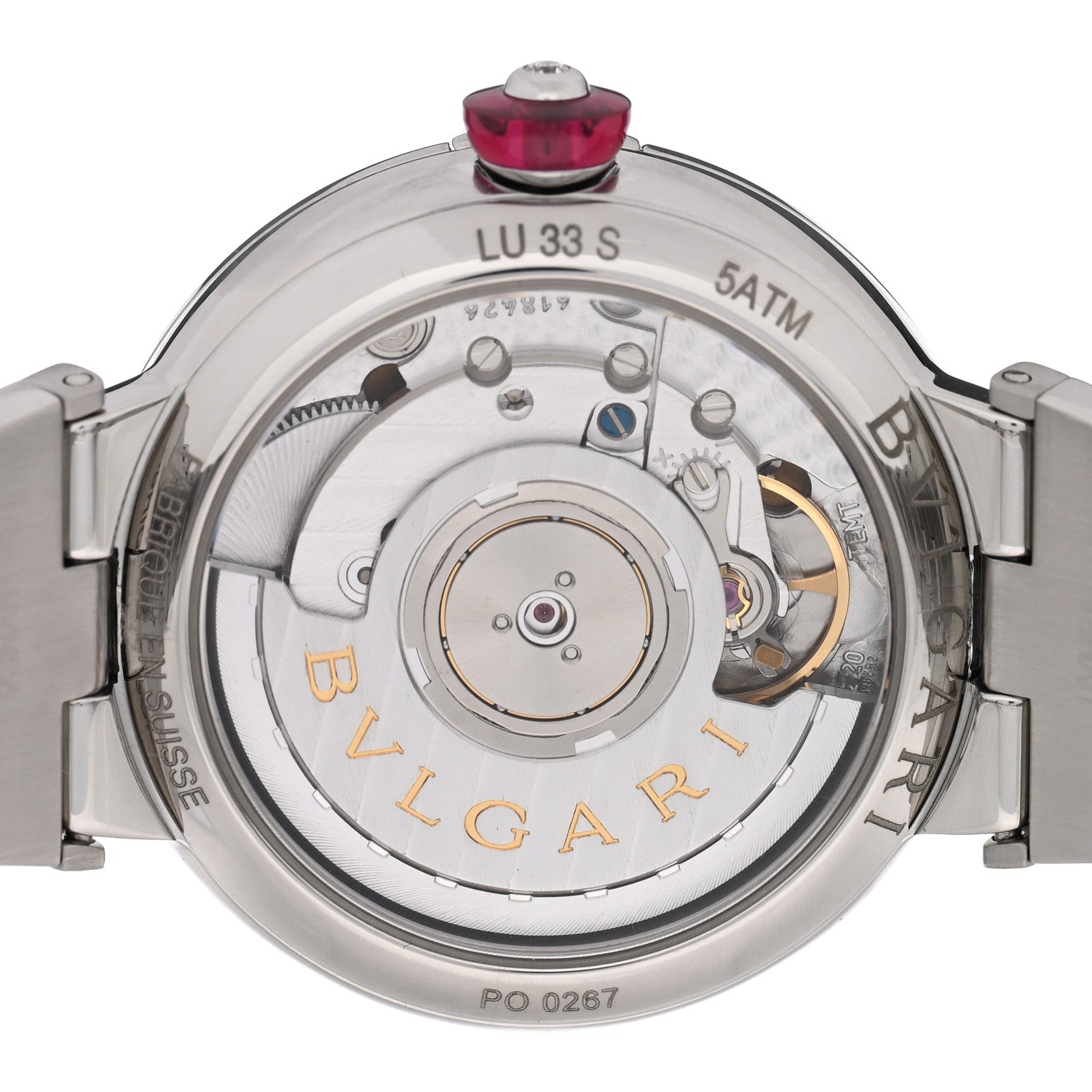 Bulgari Stainless Steel Diamond Mother of Pearl 33mm Lucea Automatic Watch 4 of 4