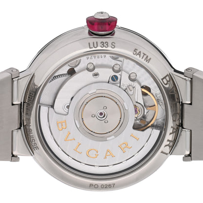 Bulgari Stainless Steel Diamond Mother of Pearl 33mm Lucea Automatic Watch 4 of 4