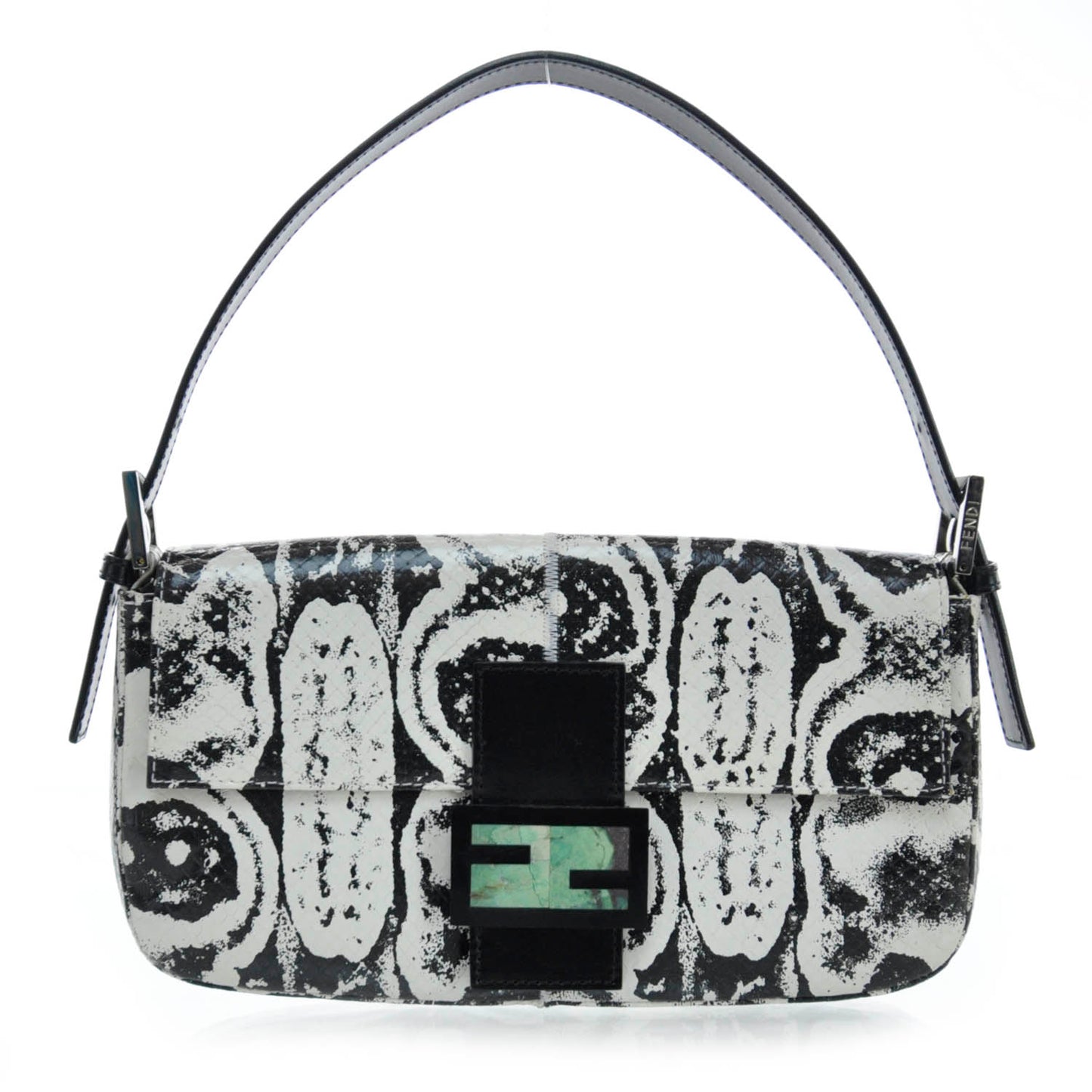 Snakeskin Baguette Black White