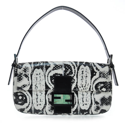 Fendi Snakeskin Baguette Black White 1 of 8