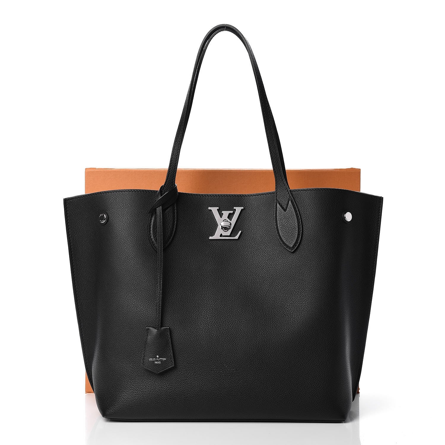 Louis Vuitton Calfskin Lockme Go Tote Black 11 of 11