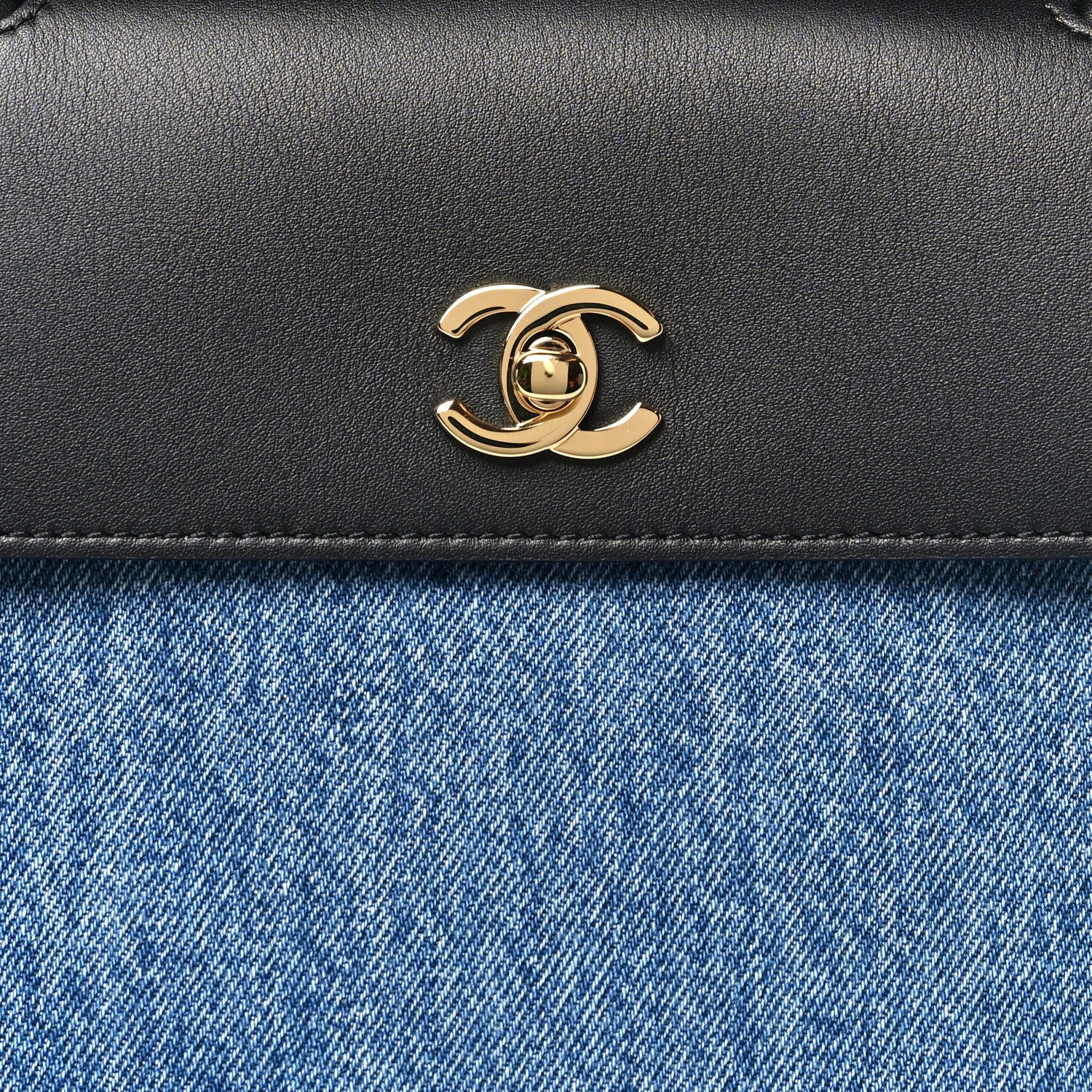 Chanel Denim Calfskin Urban Essentials Large Shopping Bag Blue Black 8 of 10
