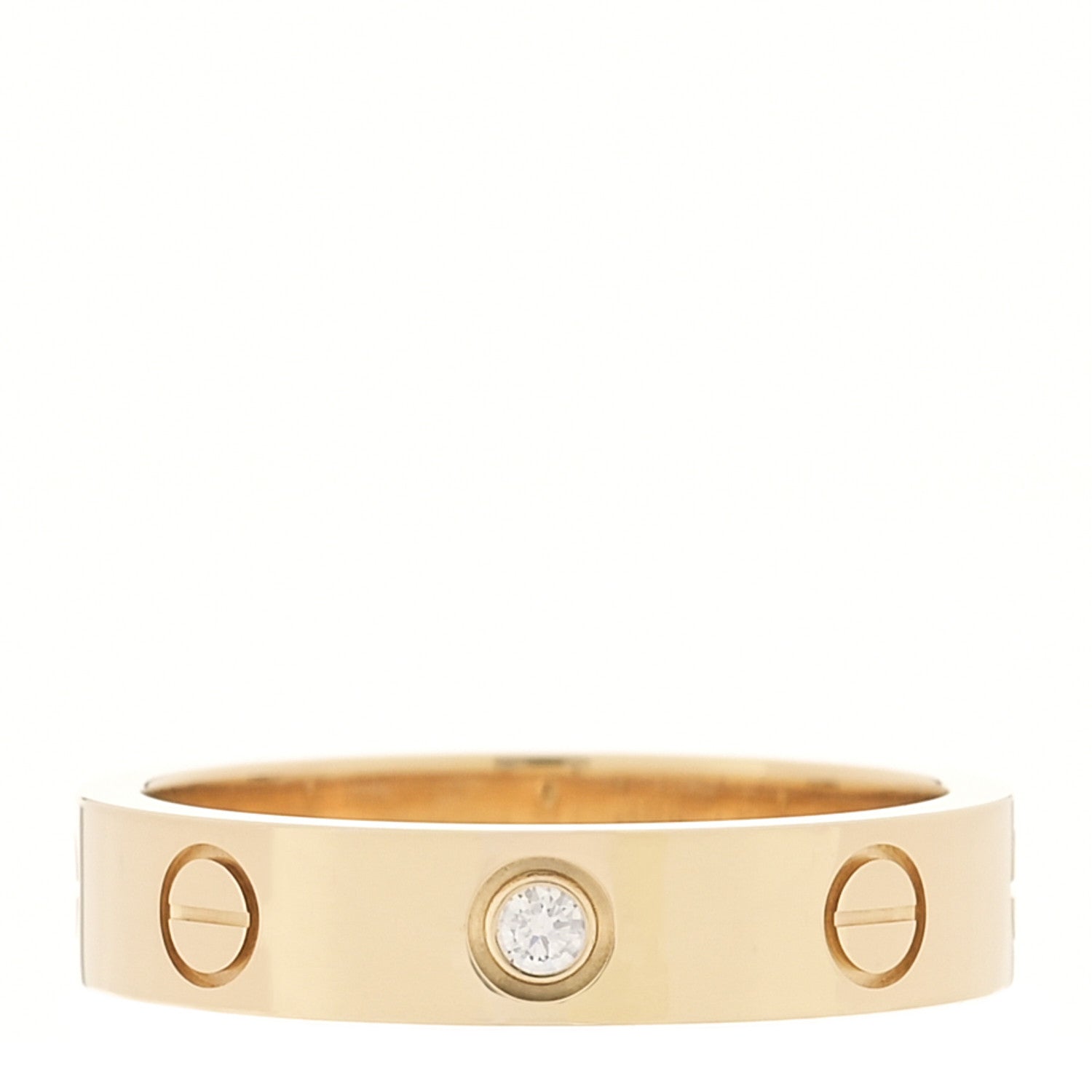 Cartier 18K Yellow Gold Diamond 4mm LOVE Wedding Band Ring 51 5.75 3 of 4