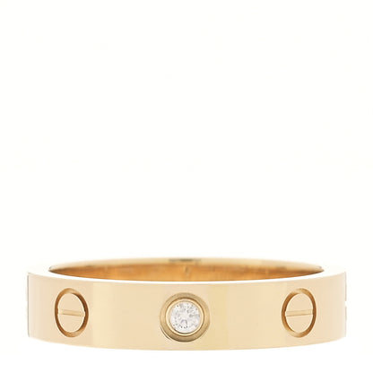 Cartier 18K Yellow Gold Diamond 4mm LOVE Wedding Band Ring 51 5.75 3 of 4