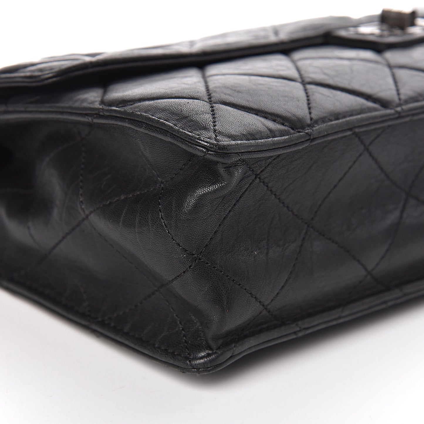 Washed Lambskin Maxi Take Away Flap Bag Black