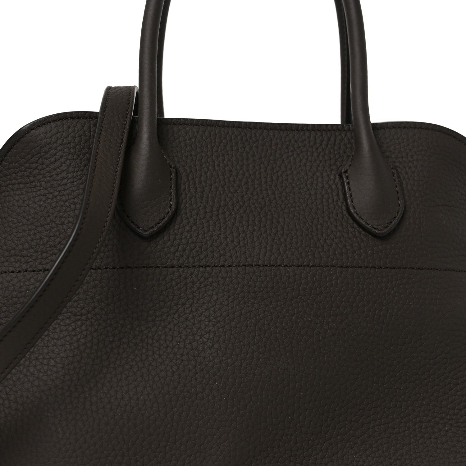 The Row Matte Grained Calfskin Soft Margaux 12 Dark Chocolate 7 of 9
