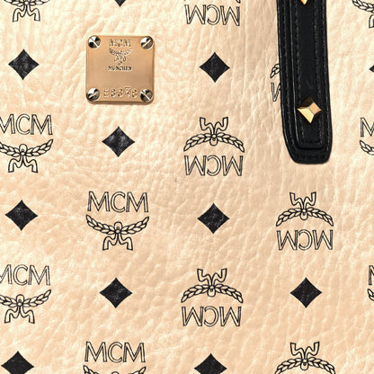 MCM Visetos Large Reversible Shopper Tote Beige 9 of 21