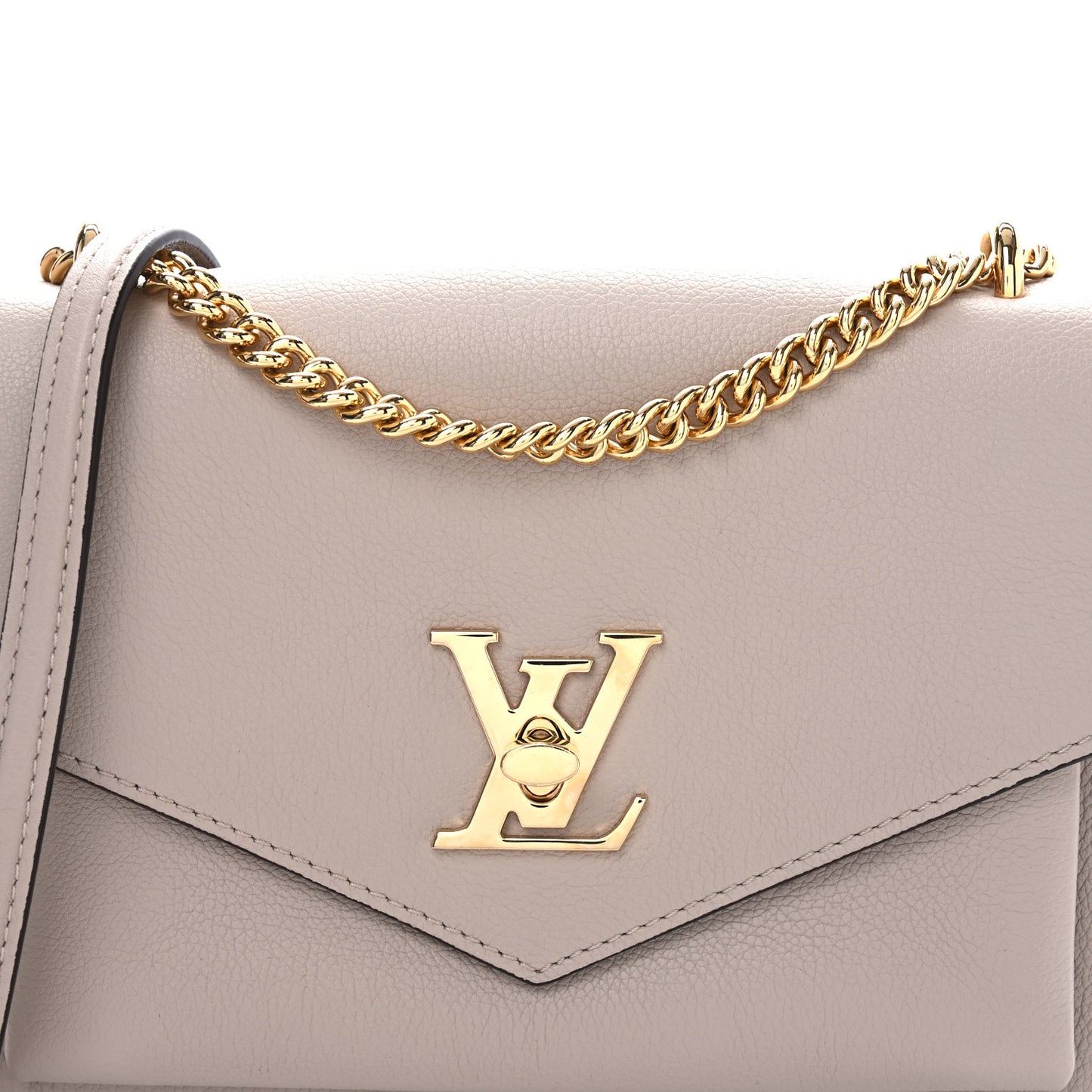 Soft Calfskin Mylockme Chain Bag BB Greige