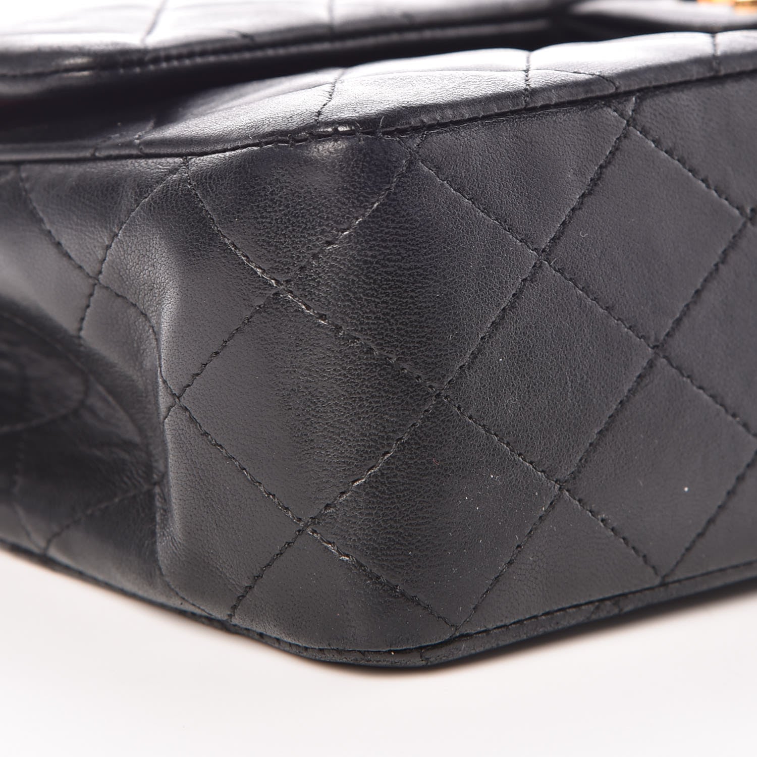 Chanel Lambskin Quilted Medium Double Flap Black 9 of 13