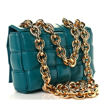 Bottega Veneta Lambskin Maxi Intreccio Padded Chain Cassette Crossbody Bag Mallard 3 of 12