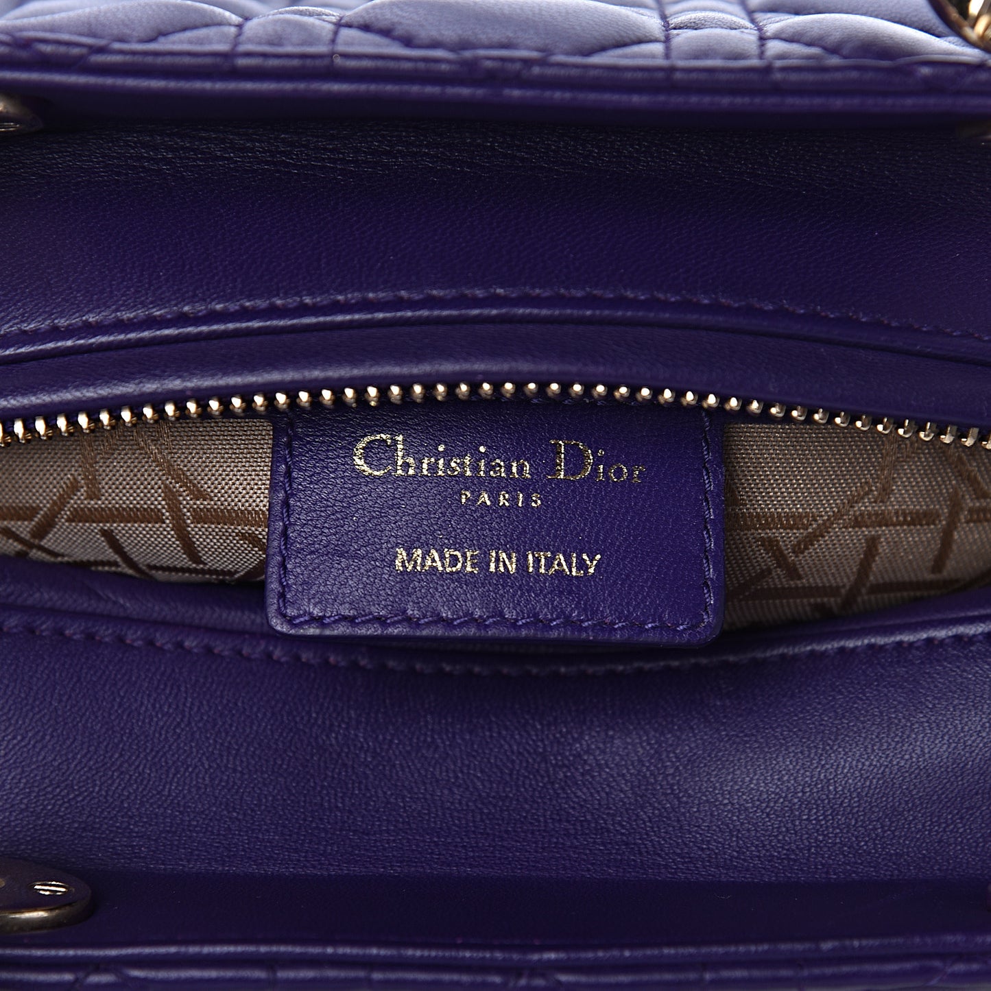Lambskin Cannage Medium Lady Dior Purple
