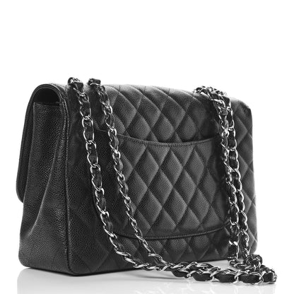 Chanel Caviar Quilted Jumbo Single Flap Black 4 of 13