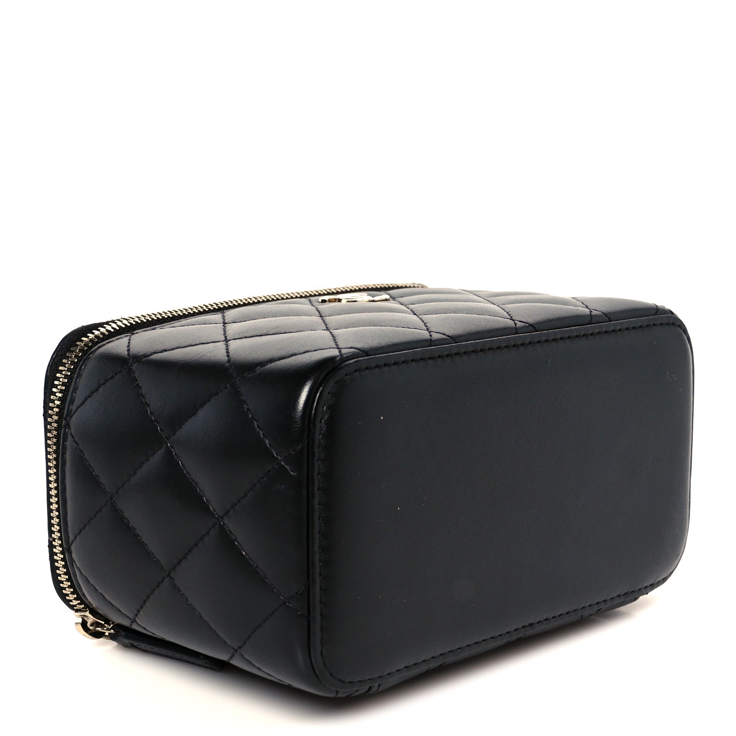 Chanel Lambskin Quilted Small Top Handle Vanity Case With Chain Black 4 of 11