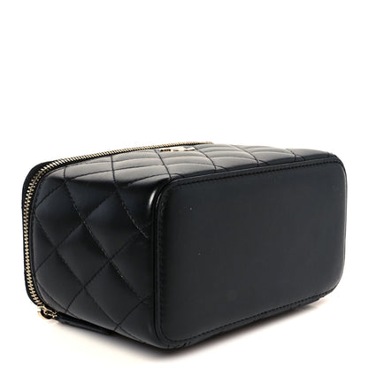 Chanel Lambskin Quilted Small Top Handle Vanity Case With Chain Black 4 of 11